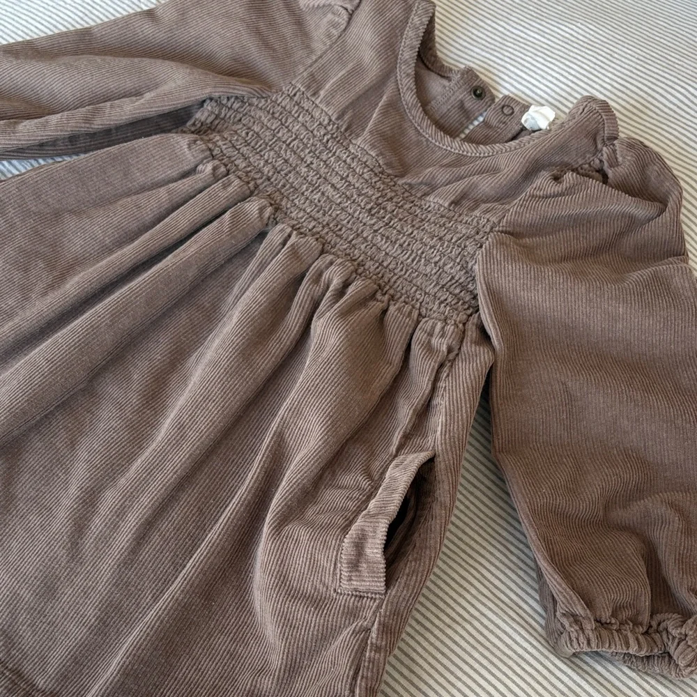 Pehr Corduroy Smocked Dress in Portobello